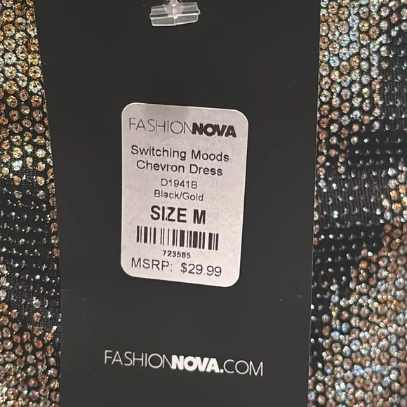 Fashion Nova - Sequin Zigzag Mini Dress size M - Picture 4 of 4